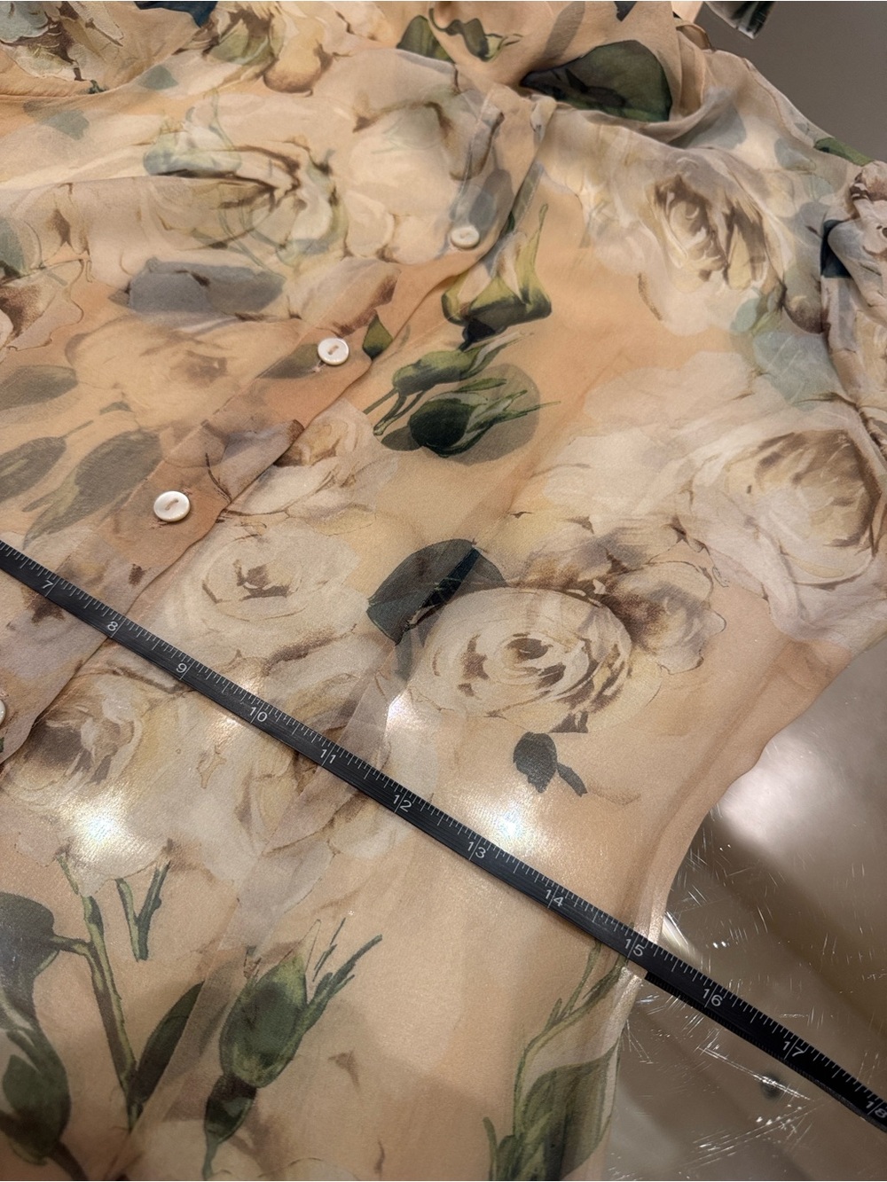 Dolce & Gabbana Vintage 100% Silk Rose Floral Bow Tie Blouse - Picture 3 of 10